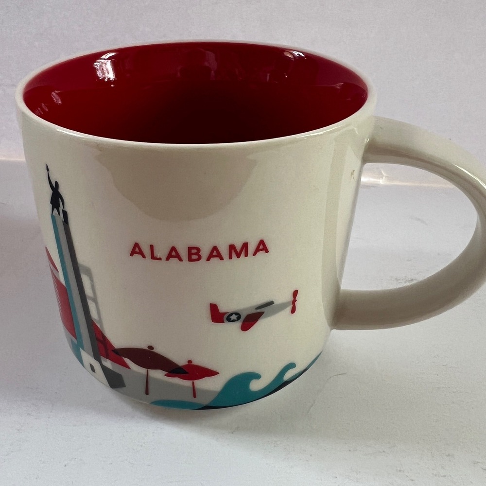 Starbucks Been There Series Alabama Coffee Mug 14 oz Red Interior Ceramic Travel